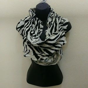 Zebra Knit Infinity Scarf